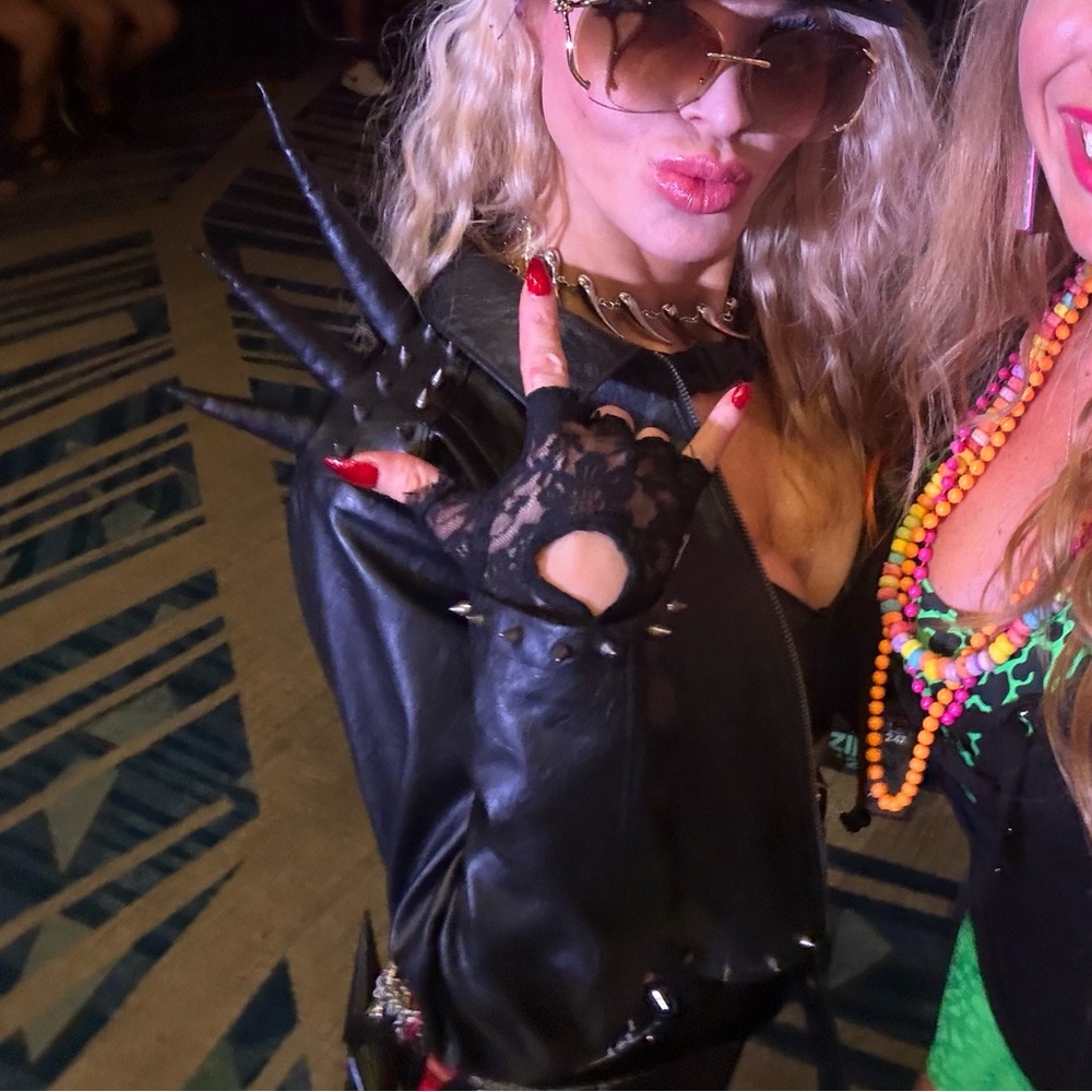 Dolls Kill Club Exx Equisite Pain spiked Moto Jacket as worn by Lady Gaga NWT XS - Picture 6 of 7